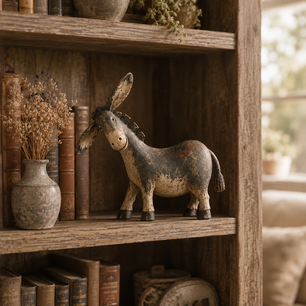 DonkeyCharm – Rustic Resin Figurine for Farmhouse Decor