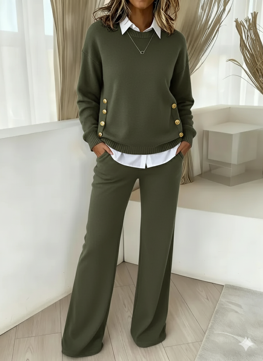 💛 LayerEase – Women’s Pullover Sweater and Pants Set