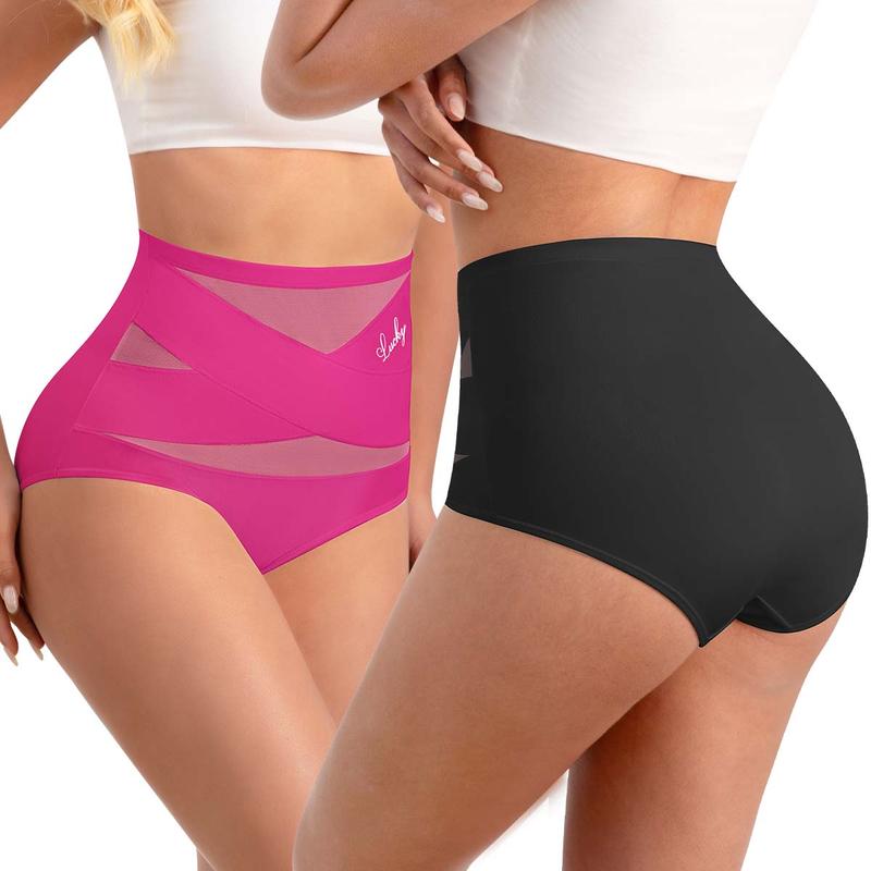 CrossSculpt Briefs – High-Waist Cross Tummy Control Panties, Plus-Size Multi-Pack