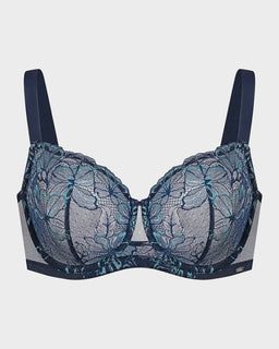 LaceBalance – Floral Lace Plus Size Unlined Minimizer Bra
