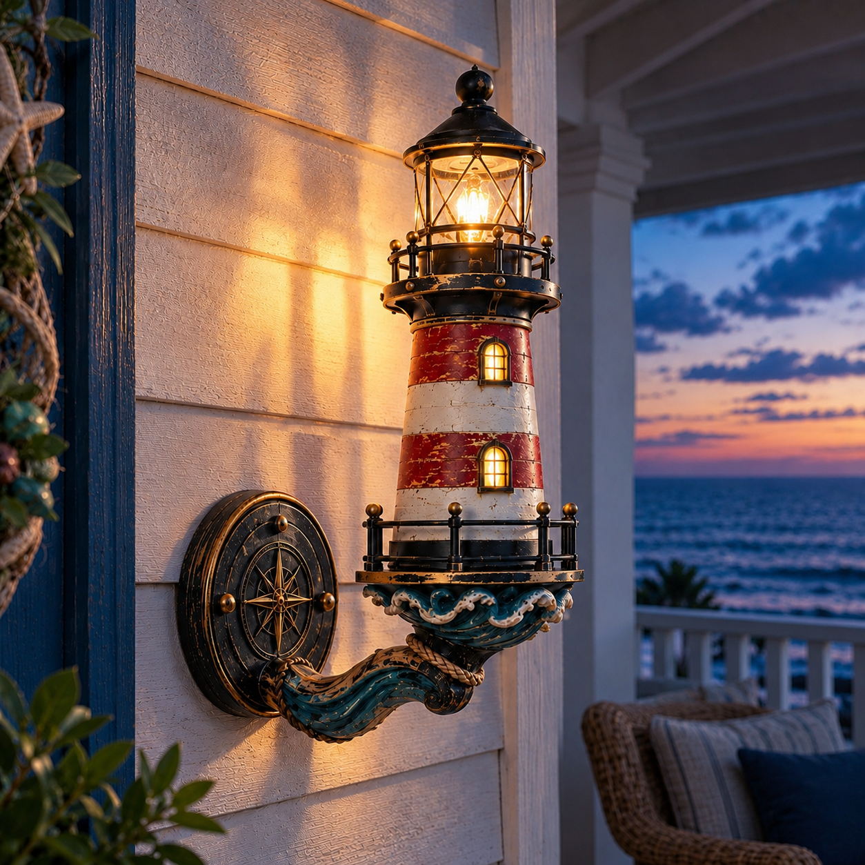 🌊🌊BeaconGlow – Vintage Coastal Lighthouse Wall Light
