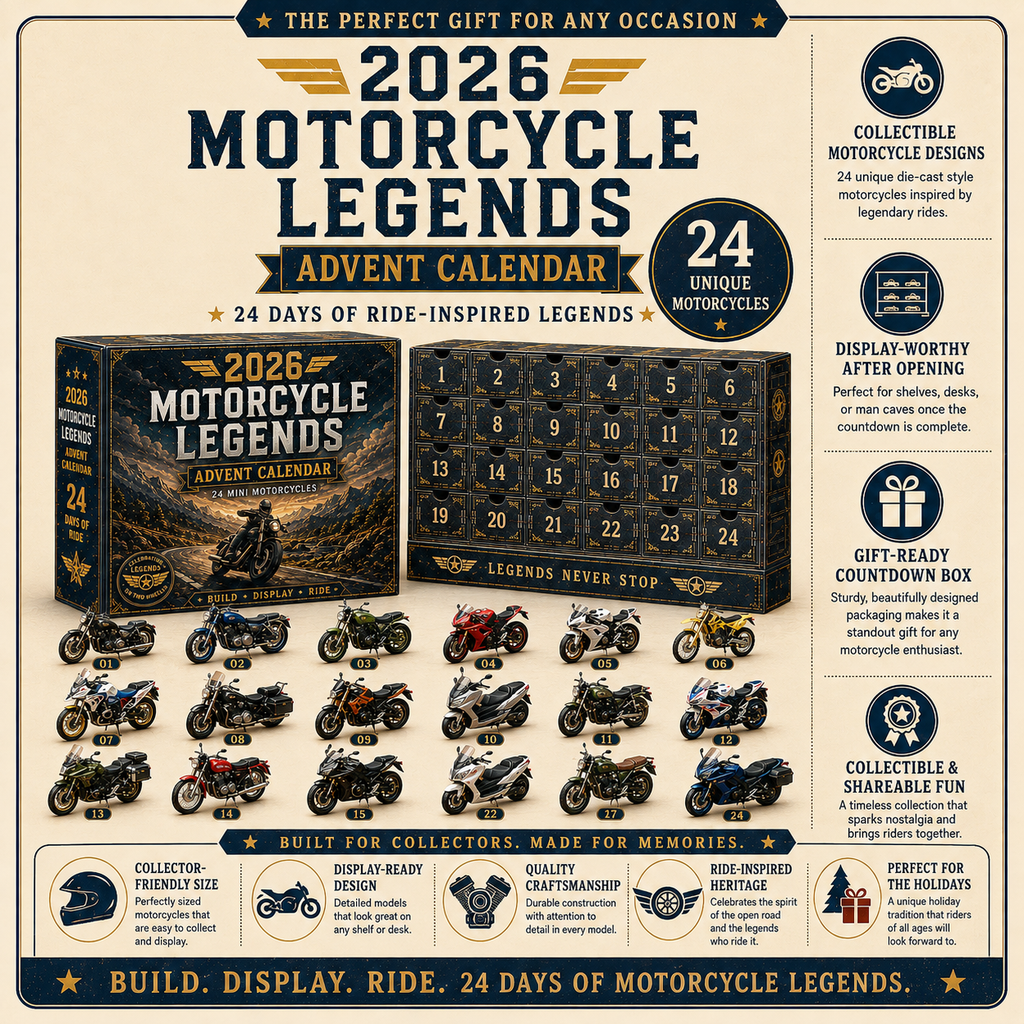 🎁 MotoCountdown – 2026 Motorcycle Legends Advent Calendar: 24 Days, 24 Mini Motorcycles, 24 Legendary Rides