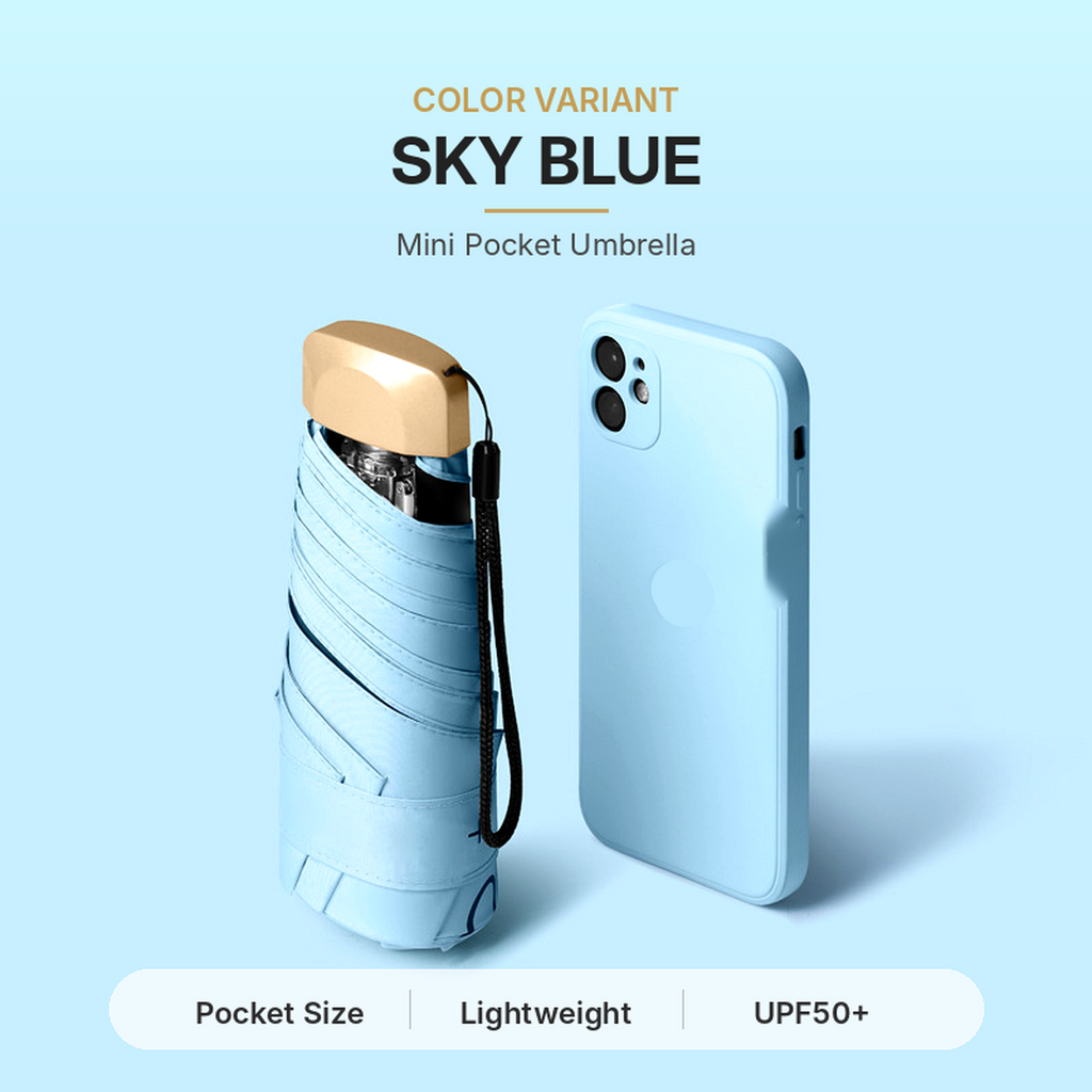 PocketHalo – Mini UV Capsule Umbrella with UPF50+ Sun Protection