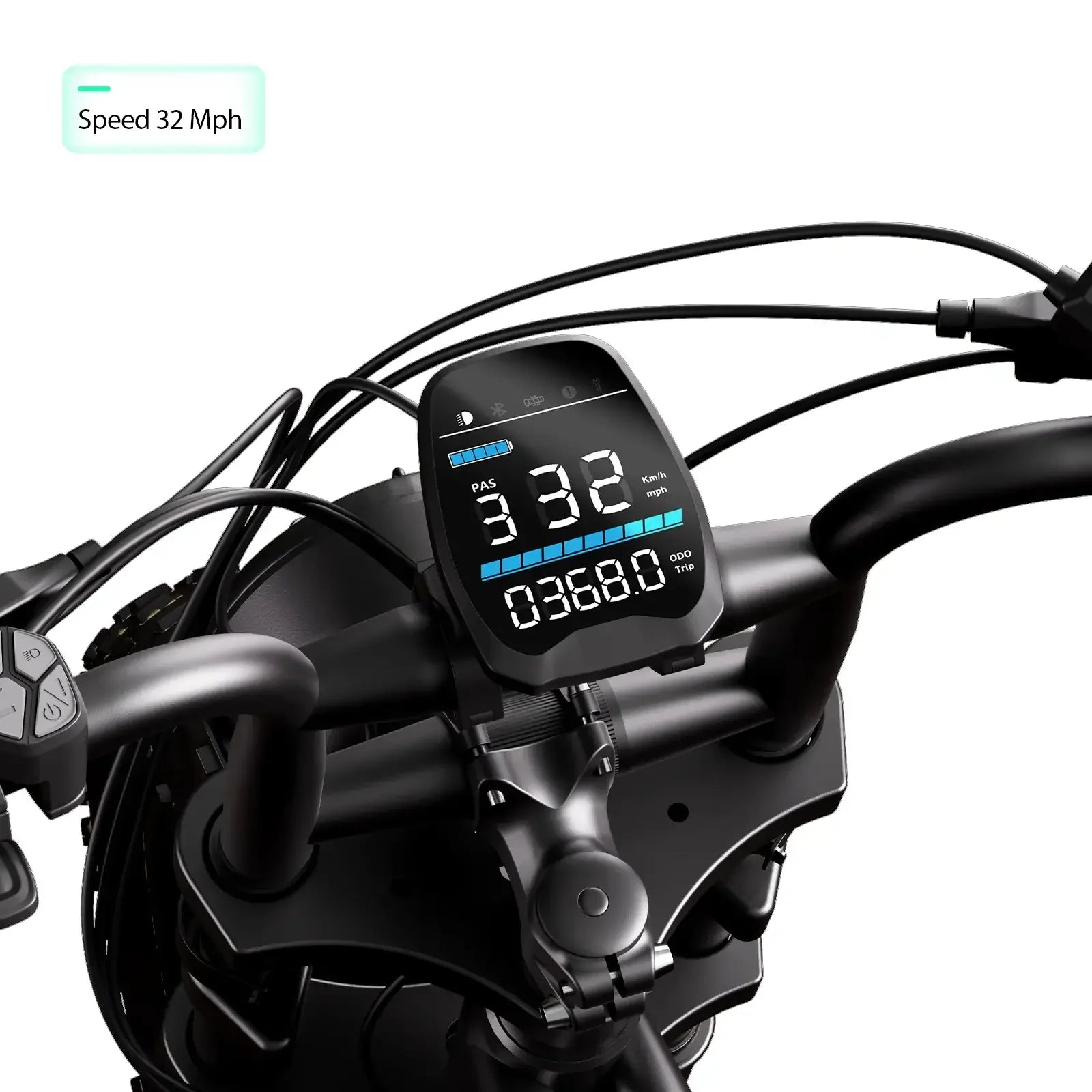 TrailThunder – 1500W Full-Suspension Moped-Style Electric Bike with 20" Fat Tires