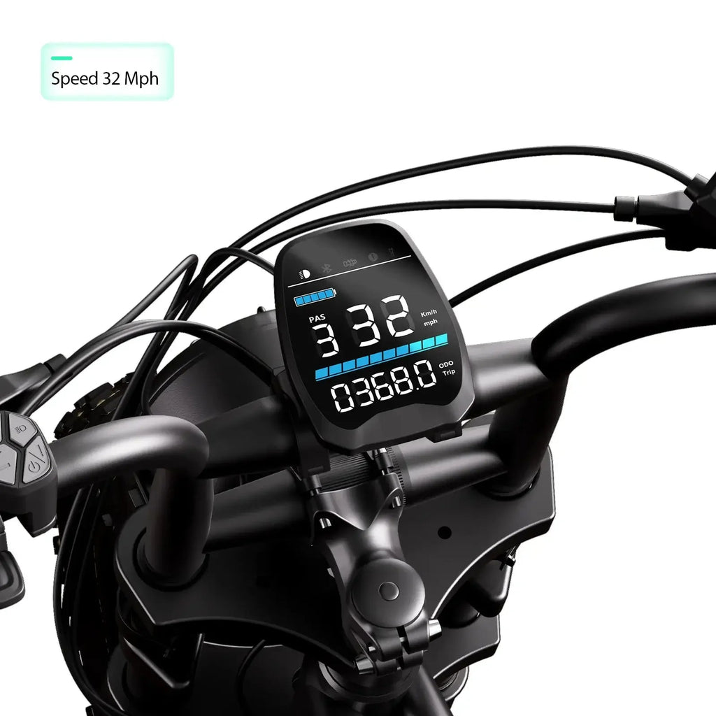TrailThunder – 1500W Full-Suspension Moped-Style Electric Bike with 20" Fat Tires