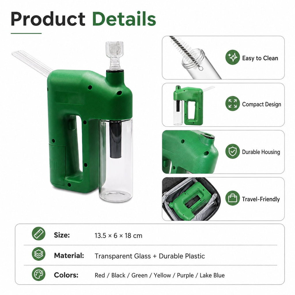 FlowGrip – ⚡ Portable Handheld Electric Filtration Device with Compact Glass Chamber & 6 Color Options ✨