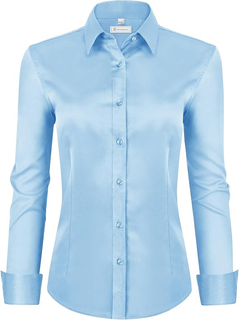 CrispCollar – Women's Classic-Fit Long-Sleeve Dress Shirt