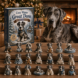 Great Dane advent calendar product dimensions and included accessories