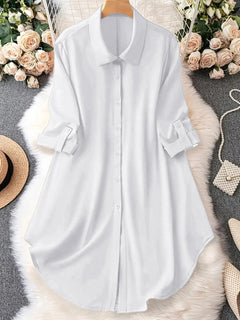 ClassicContour – Plus-Size Long-Sleeve Button-Up Blouse