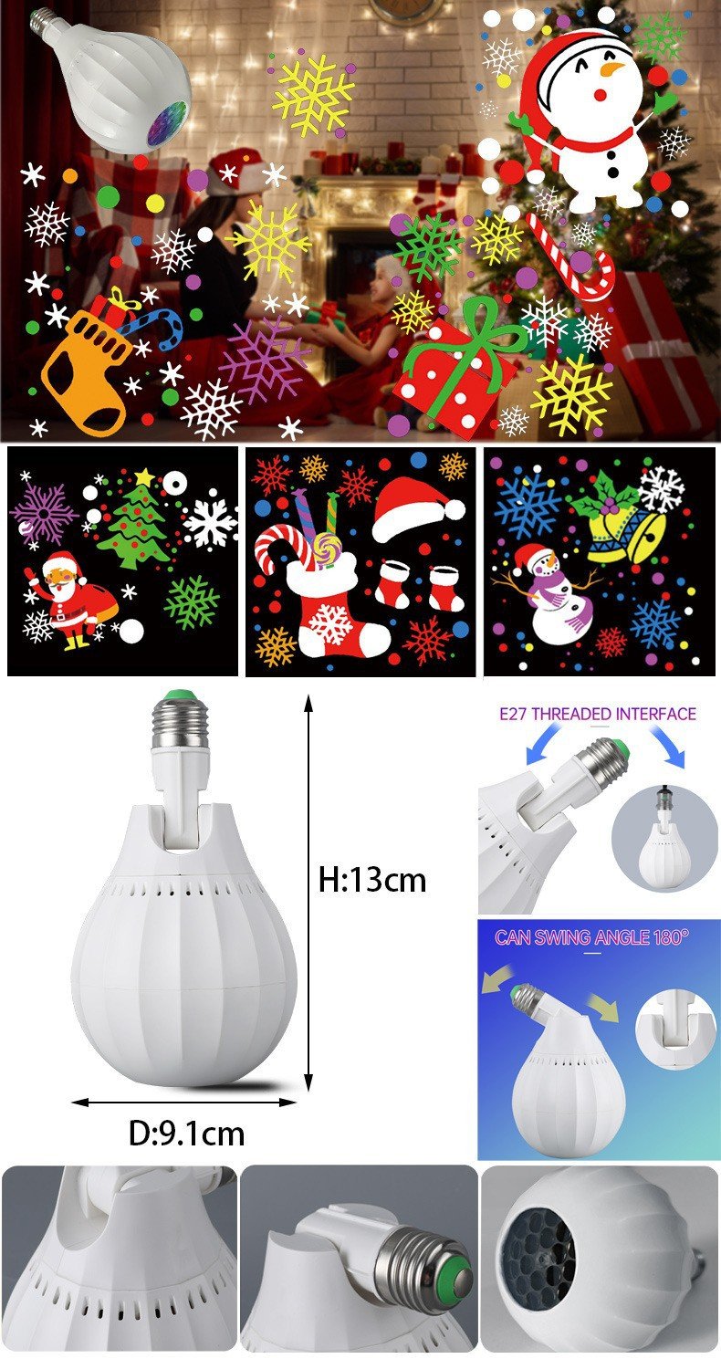 FestiveSpin – 🎄🎅💡 Rotating Christmas Projector Bulb