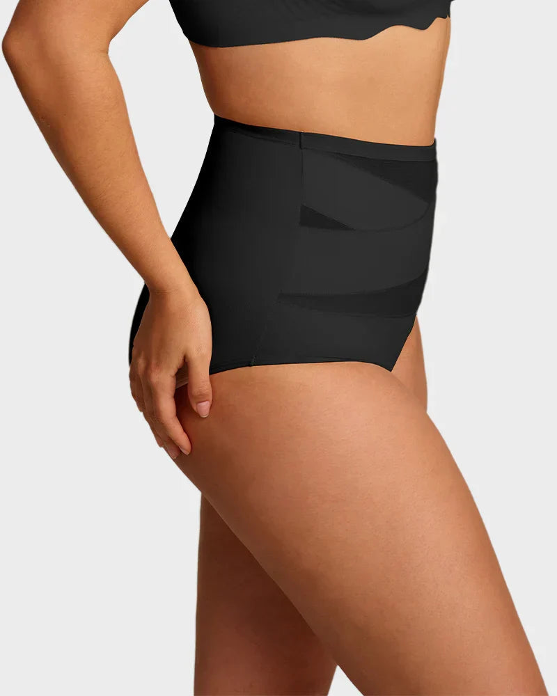 CrossSculpt Briefs – High-Waist Cross Tummy Control Panties, Plus-Size Multi-Pack