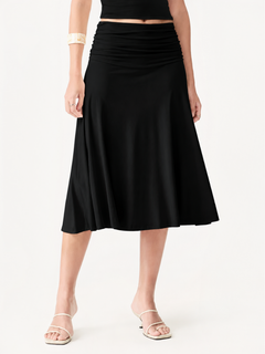 MilayaMuse – Off-the-Shoulder Ruched Top & Midi Skirt Set