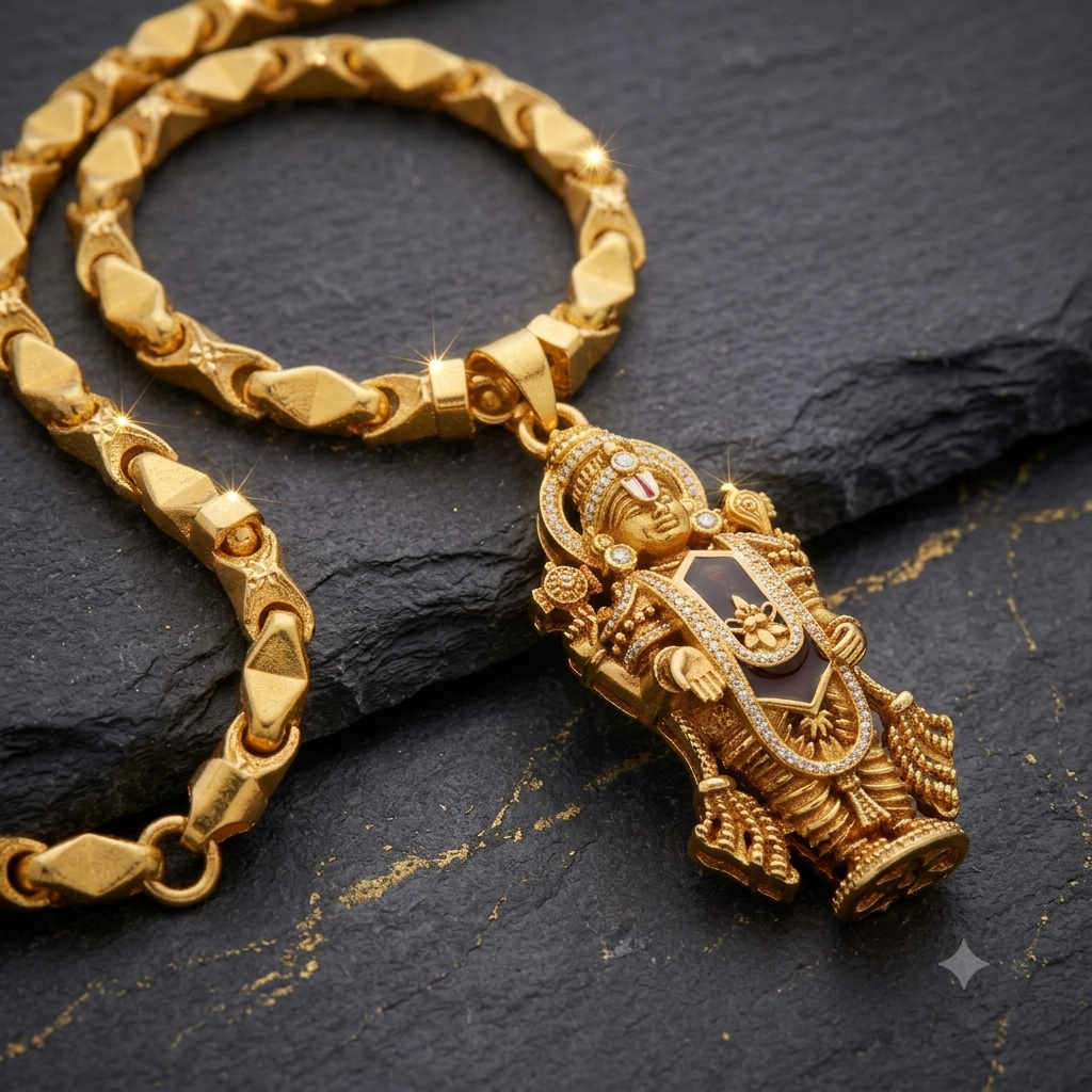 BalajiHeritage – Temple Gold-Tone Chain & Pendant