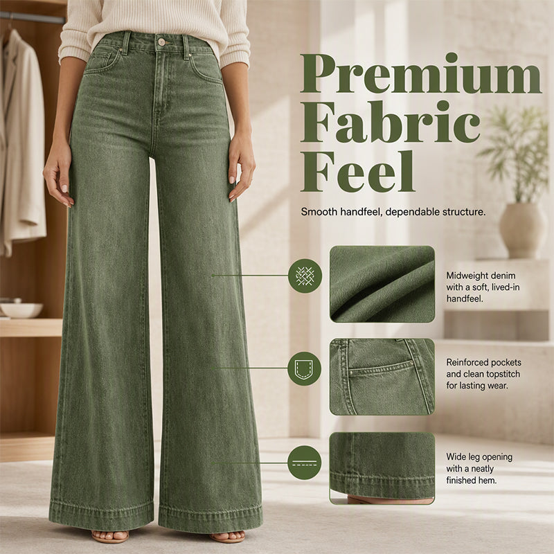 StrideLine – 👖 Women's Vintage High-Waisted Wide-Leg Jeans