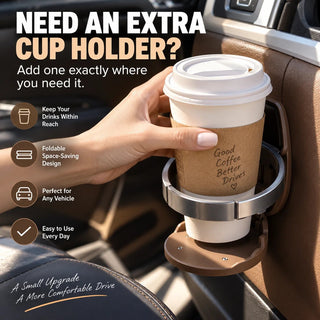 🚗 CupNook – Universal Foldable Car Cup Holder for Drinks & Phones