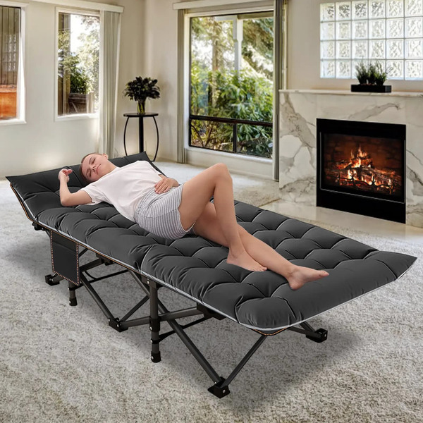 RestFold – Heavy-Duty Folding Camping Cot with Mattress
