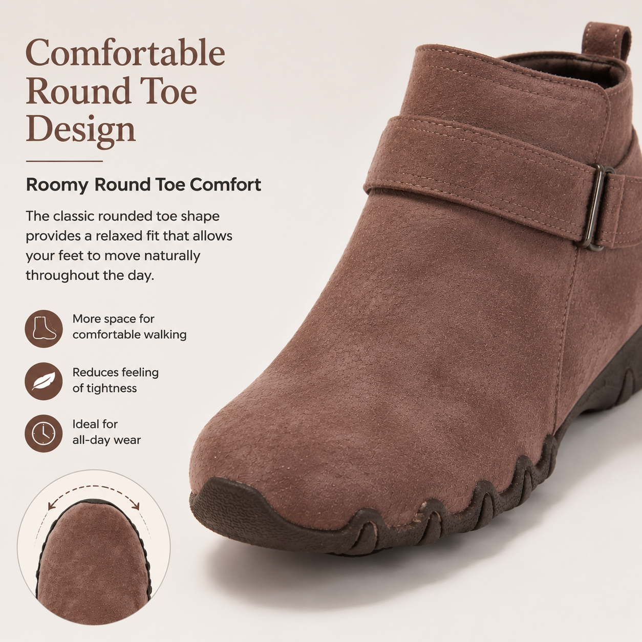 SuedeEase – Women’s Soft Suede-Like Comfort Ankle Boots