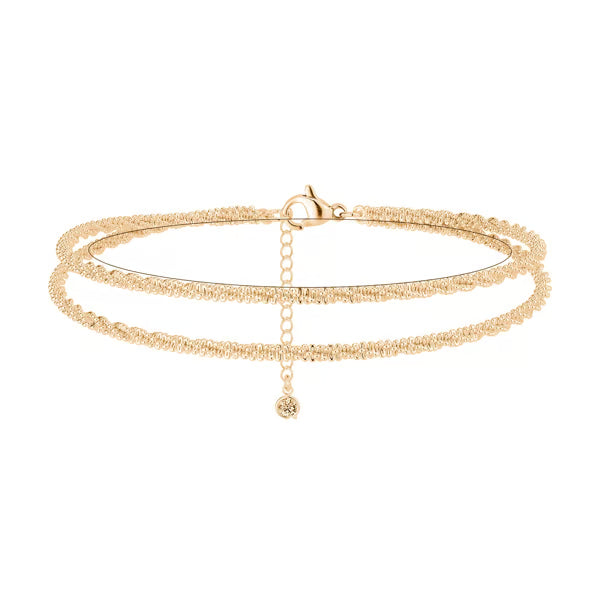 SparkleStep – Minimalist Layered Shiny Anklet for Women