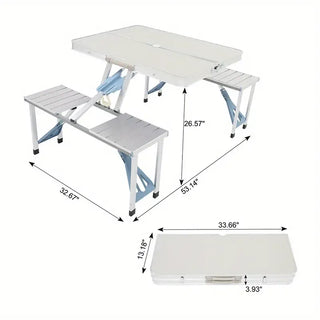 PicniCase – Integrated Aluminum Folding Table and Chairs Set