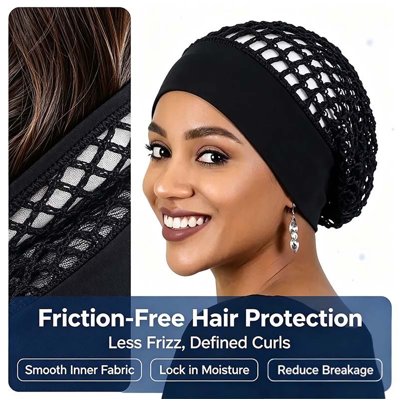 SnoozeCrown – 3-Piece Stretchy Wide-Edge Sleep Bonnet Set for Nighttime Hair Care & Beauty💤