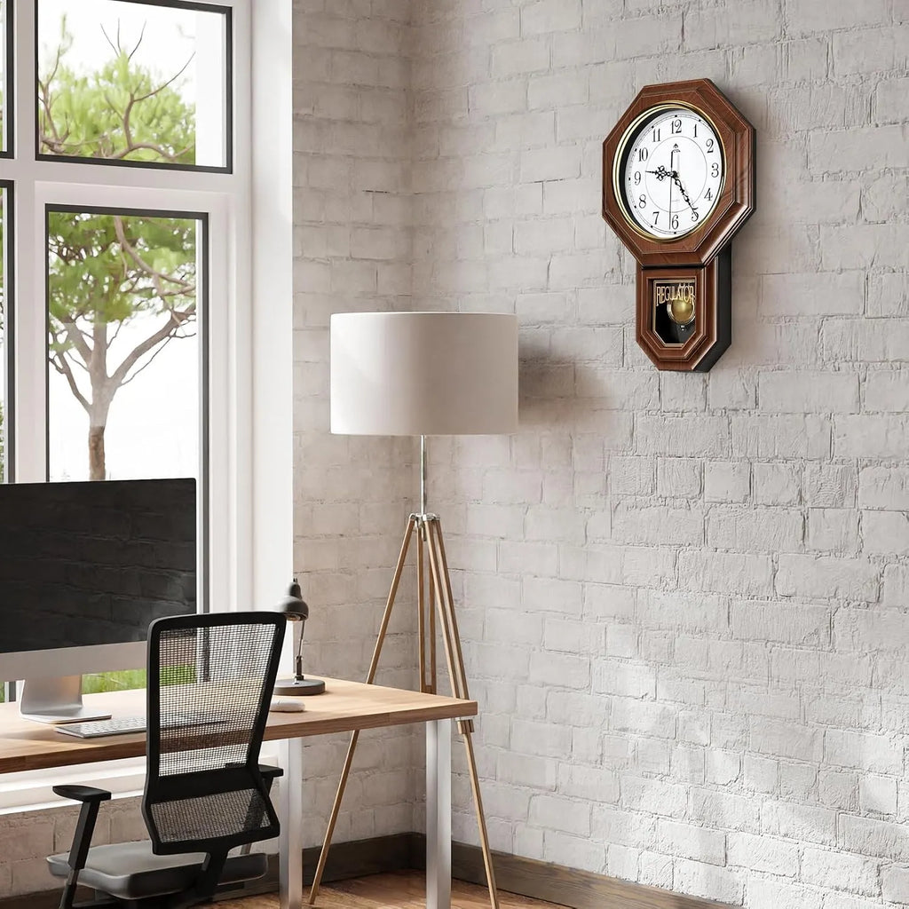 RegalTock – Battery-Operated Vintage Pendulum Regulator Wall Clock