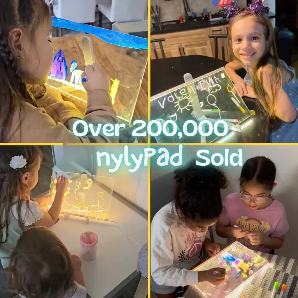 GlowSketch – Light-Up LED Drawing & Note Board with 7 Colour Pens
