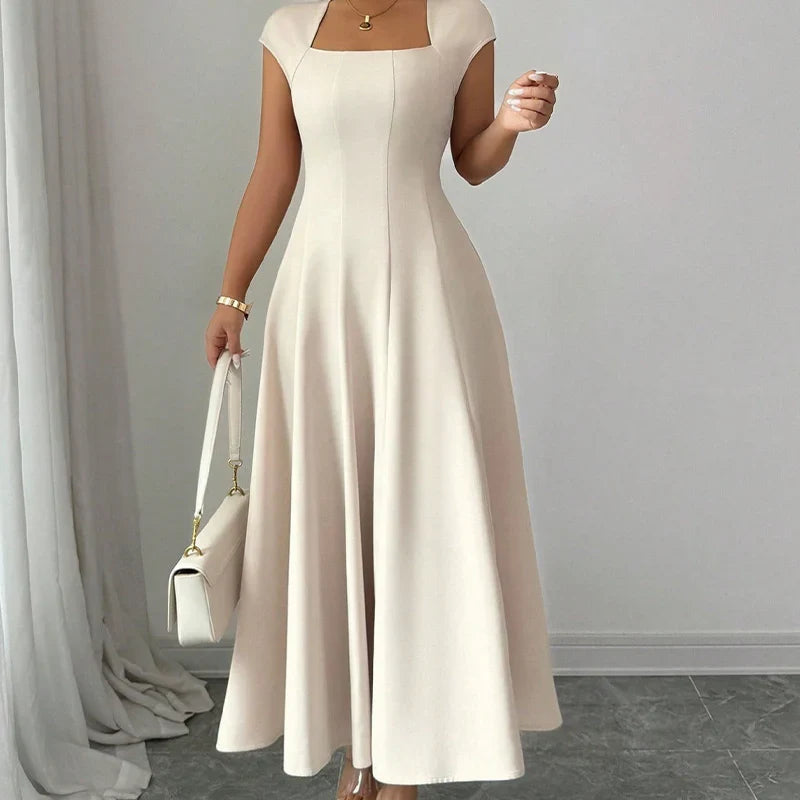 GraceLine – Women’s Square-Neck A-Line Midi Dress