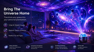 🦖🎁StarDrift – 360° Smart Holographic Starry Sky Projector (HD Smart Dynamic 5D)