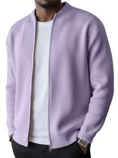 UrbanRib – Men's Ribbed Stand-Collar Zip-Up Jacket