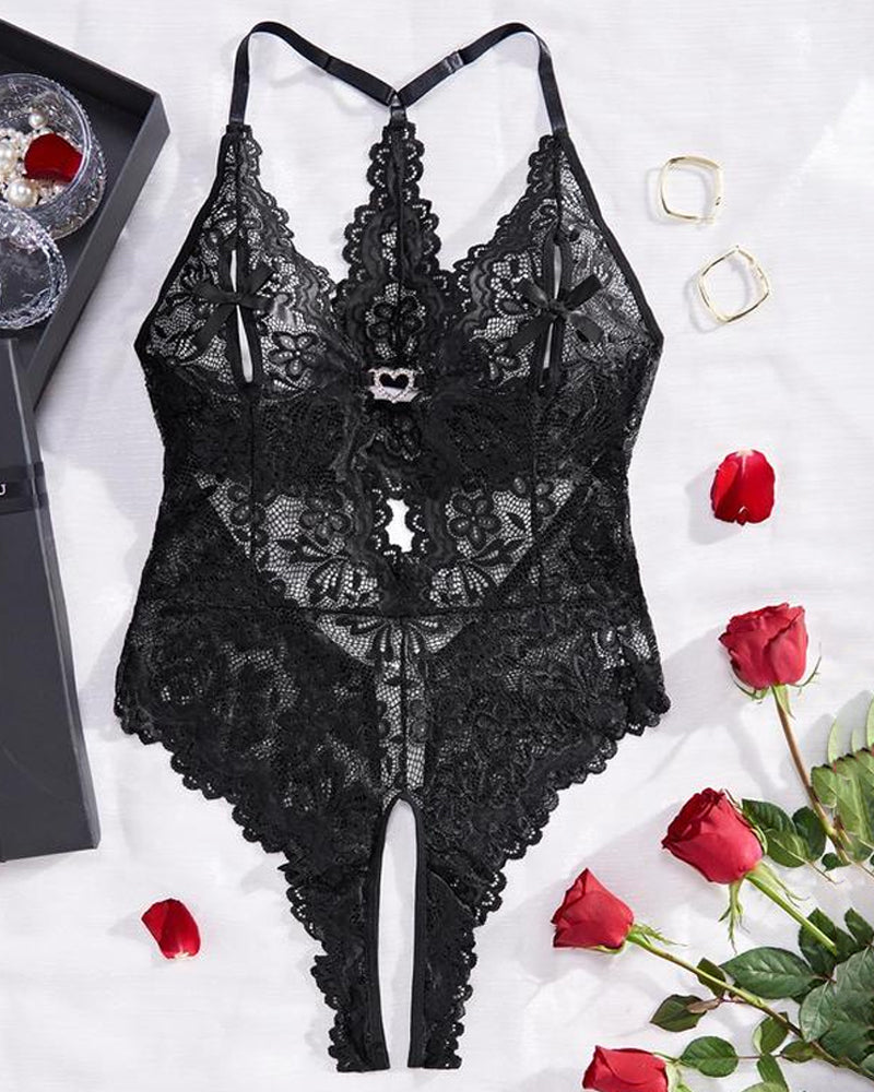 LaceAllure – Women's Open-Back Lace Bodysuit