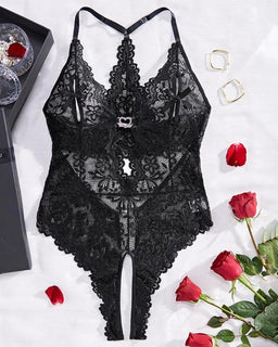LaceAllure – Women's Open-Back Lace Bodysuit
