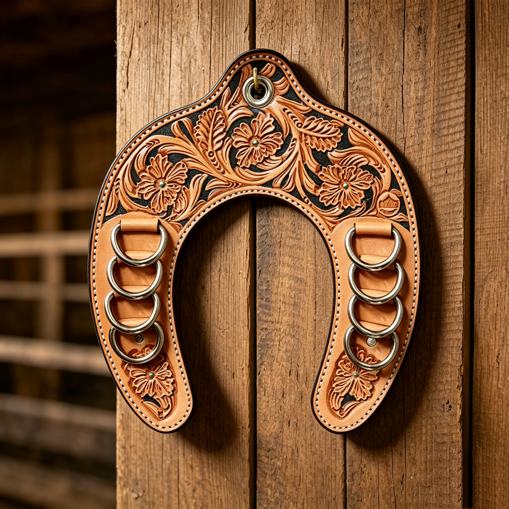 RagShoe – 🔥 Handcrafted Leather Horseshoe Wild Rag Holder | Western Scarf & Bandana Organizer 📦