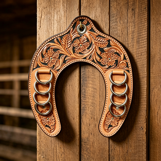 RagShoe – 🔥 Handcrafted Leather Horseshoe Wild Rag Holder | Western Scarf & Bandana Organizer 📦