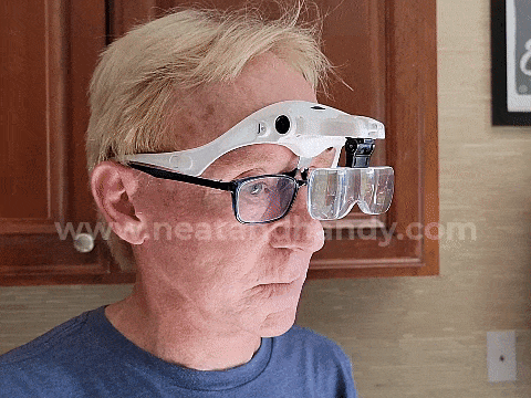 VisionAid – Headband Magnifier with LED Light and 5 Lenses for Close-up Work