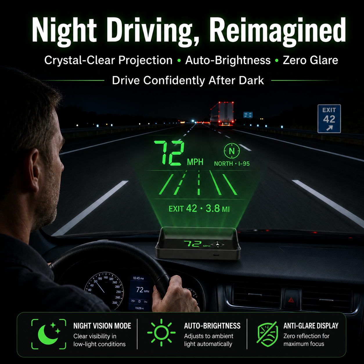 RoadVista – GPS Digital Car Head-Up Display