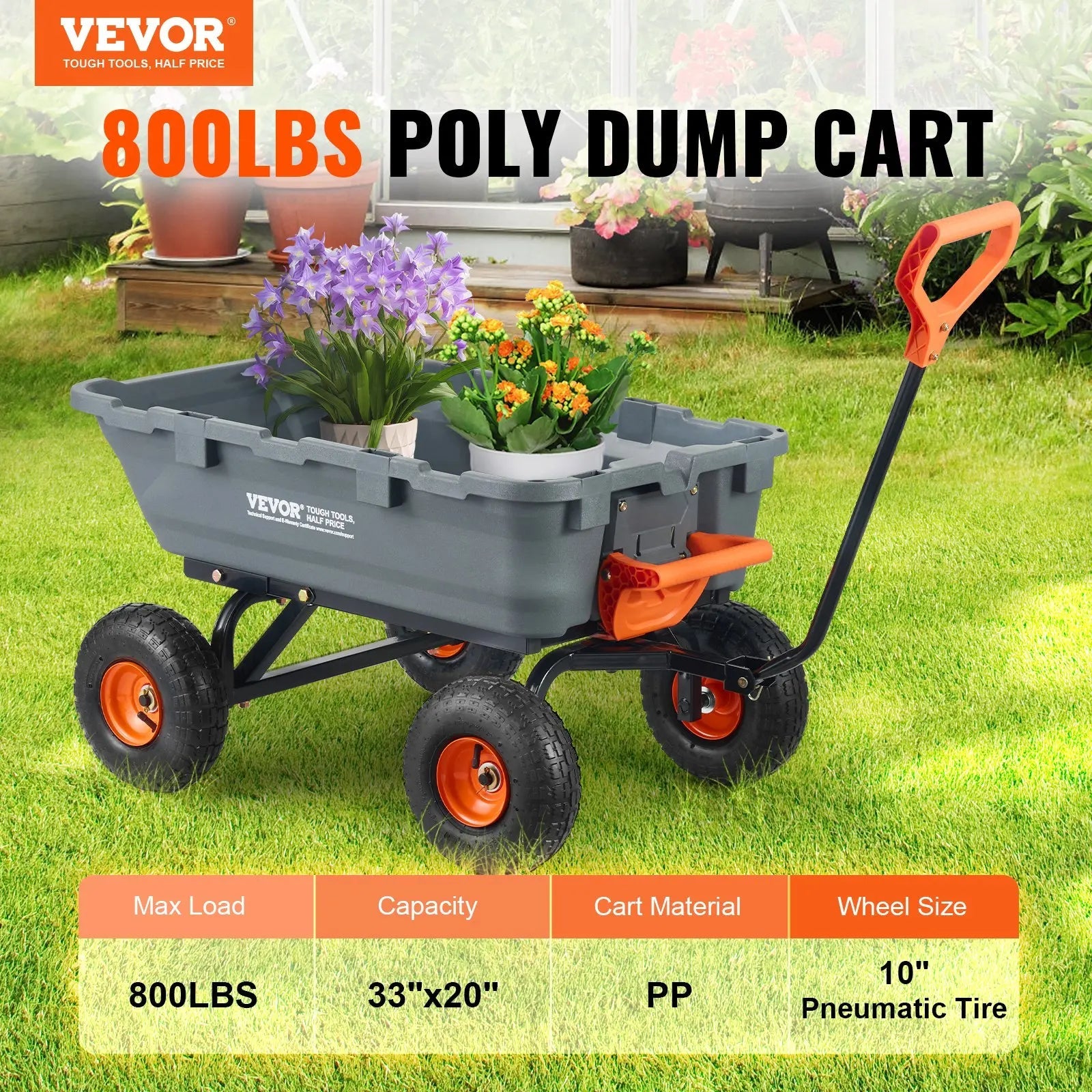 HaulMate – Heavy-Duty Poly Garden Dump Cart