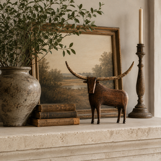 LonghornLore – Vintage Folk Art Longhorn Bull Sculpture