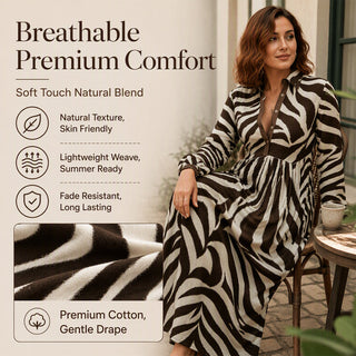 CanvasFlow – Women's Artistic Print Long-Sleeve Maxi Dress