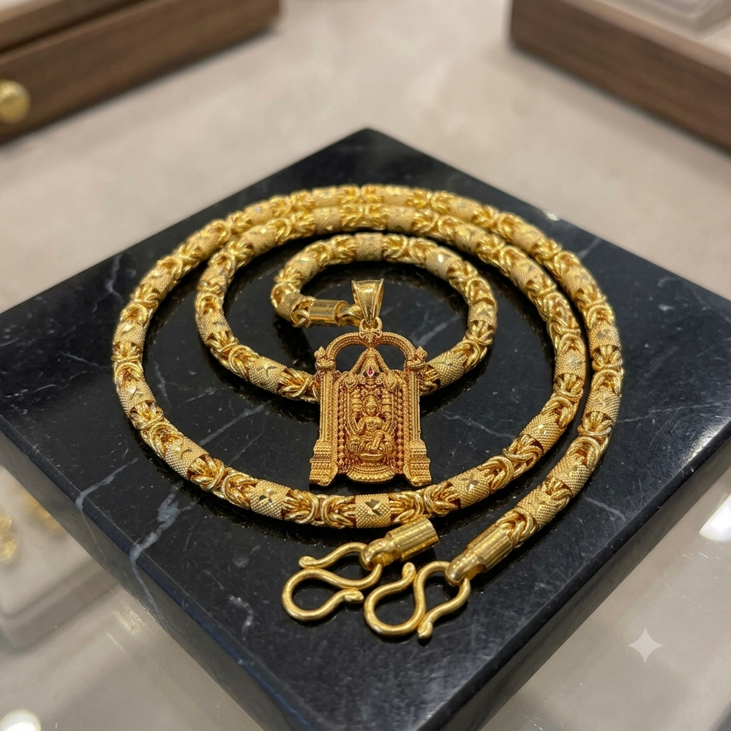 BalajiGrace – Traditional Venkateshwara Swamy Gold Pendant
