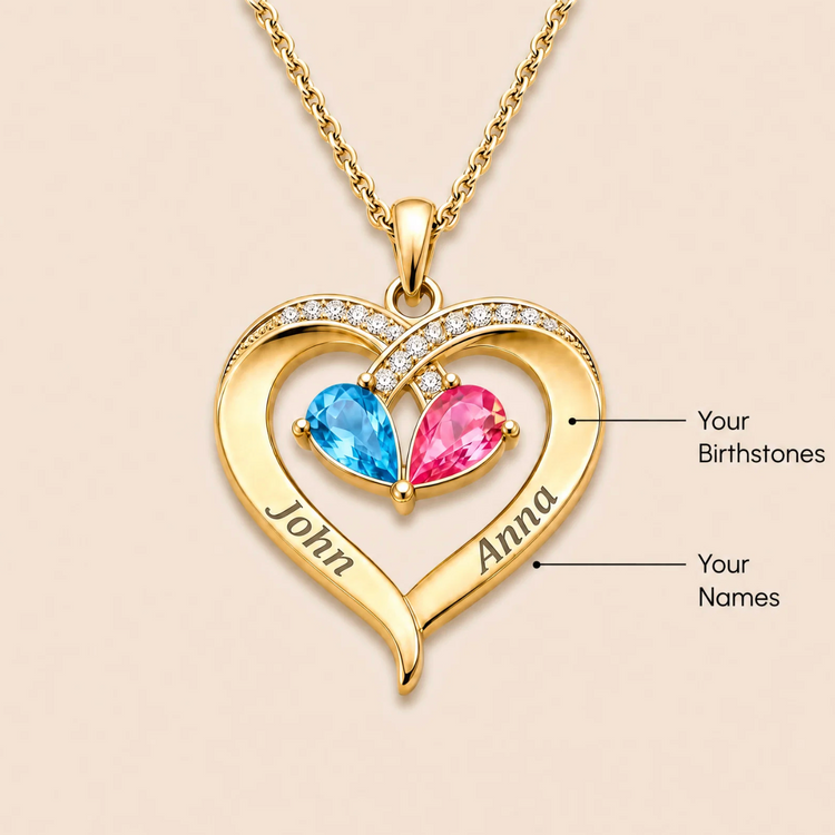 AlwaysYours – Personalized Birthstone Heart Necklace