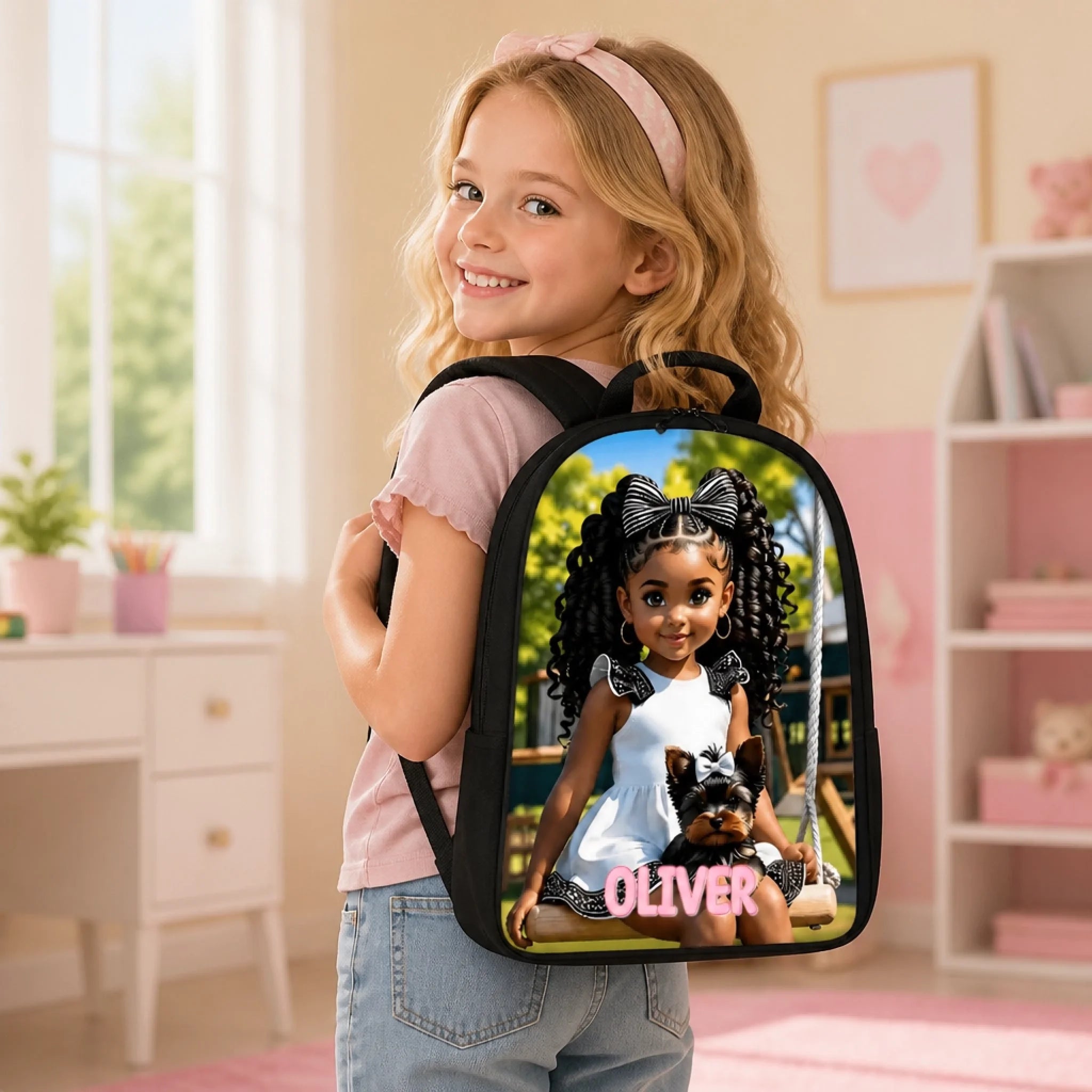 CrownPack – Personalized Afro Art Kids Backpack With Custom Name