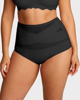 CrossSculpt Briefs – High-Waist Cross Tummy Control Panties, Plus-Size Multi-Pack