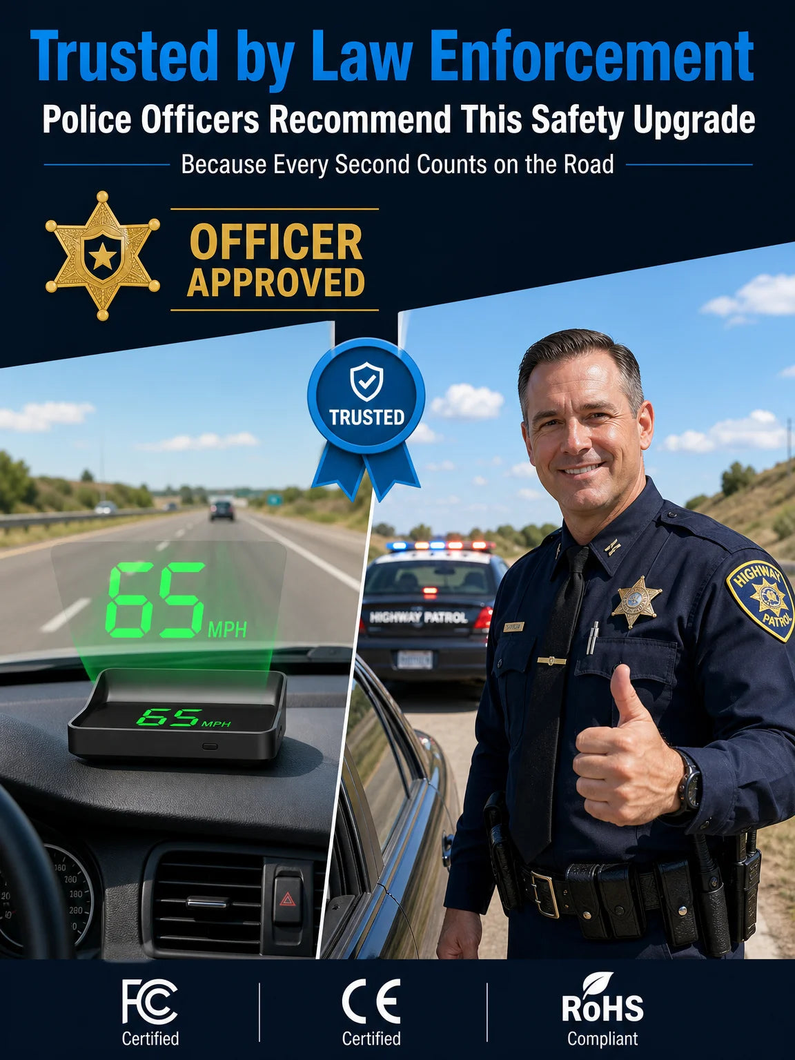 RoadVista – GPS Digital Car Head-Up Display