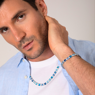 OceanBrilliance – Blue Moissanite Sterling Silver Bracelet
