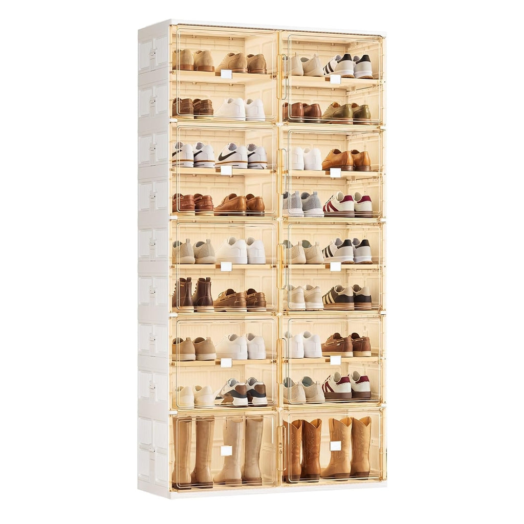 ClearStack – Foldable Shoe Organizer with Magnetic Doors