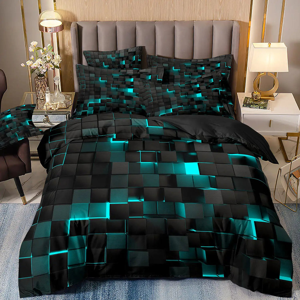 GlowCube – 3D Gradient Duvet Cover Set