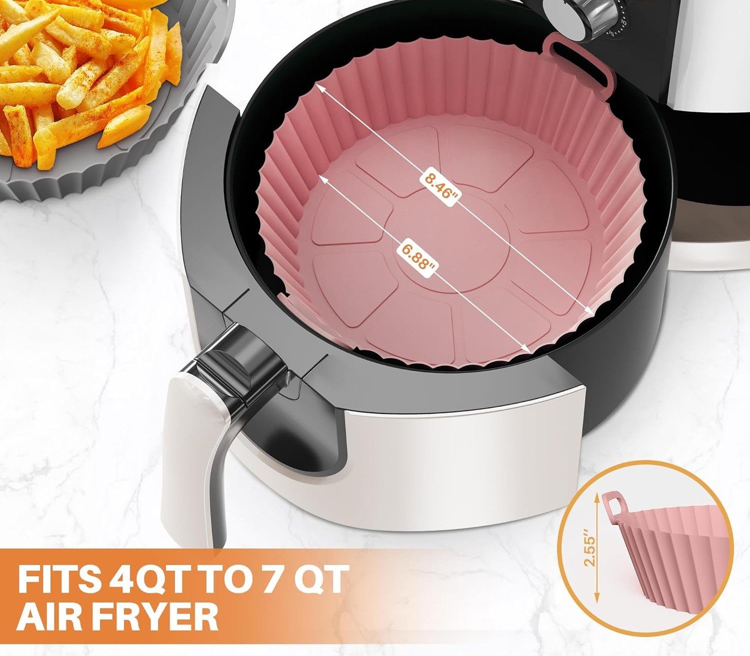 🔥 CrispNest – 6-Piece Non-Stick Silicone Air Fryer Baking Tray Set