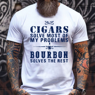 BourbonFix – Cigars Solve Most of My Problems, Bourbon / Whiskey Does the Rest T-Shirt
