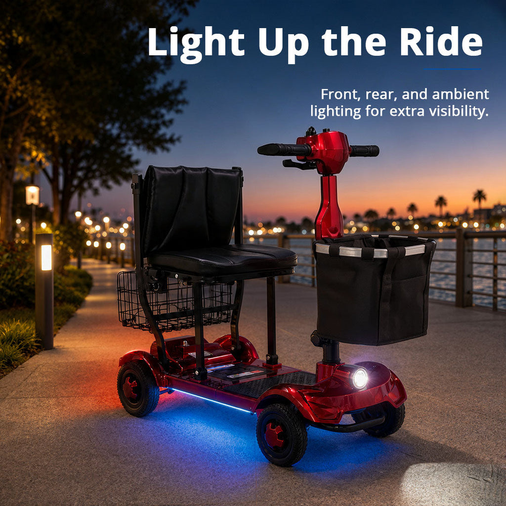 TravelGlide – Airline-Approved Lightweight Foldable Mobility Scooter, 300 lb Capacity