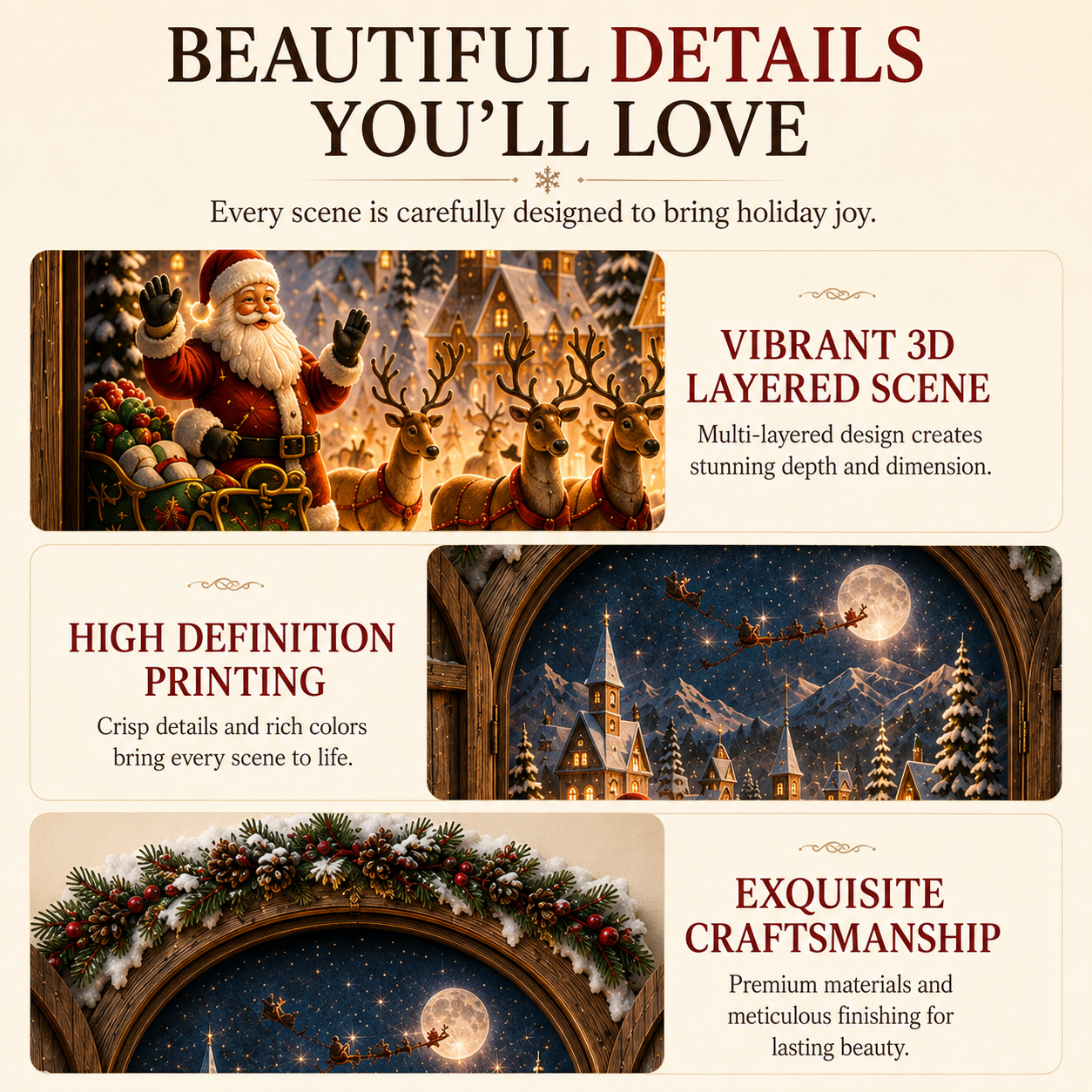 🎄NorthPoleGlow – 3D Lighted Christmas Window Wall Decor🎅